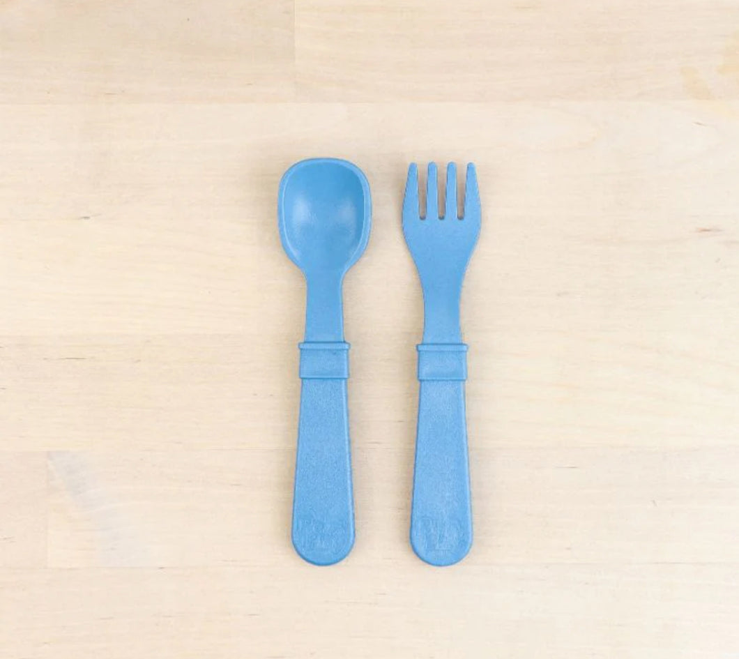REPLAY RECYCLED FORK & SPOON SET(DENIM)