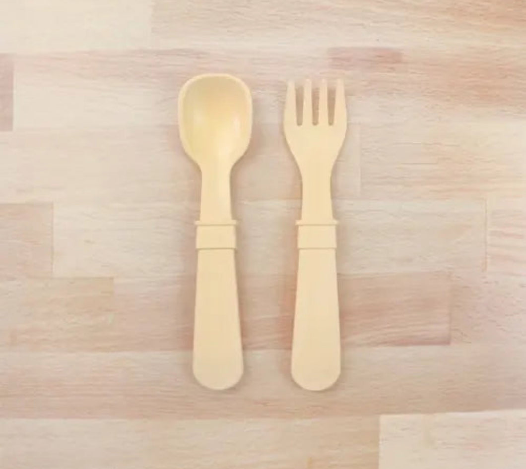 REPLAY RECYCLED FORK & SPOON SET (LEMON DROP)