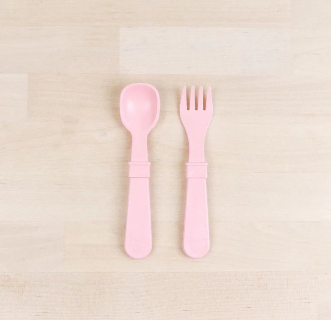 REPLAY RECYCLED FORK & SPOON SET (ICE PINK)